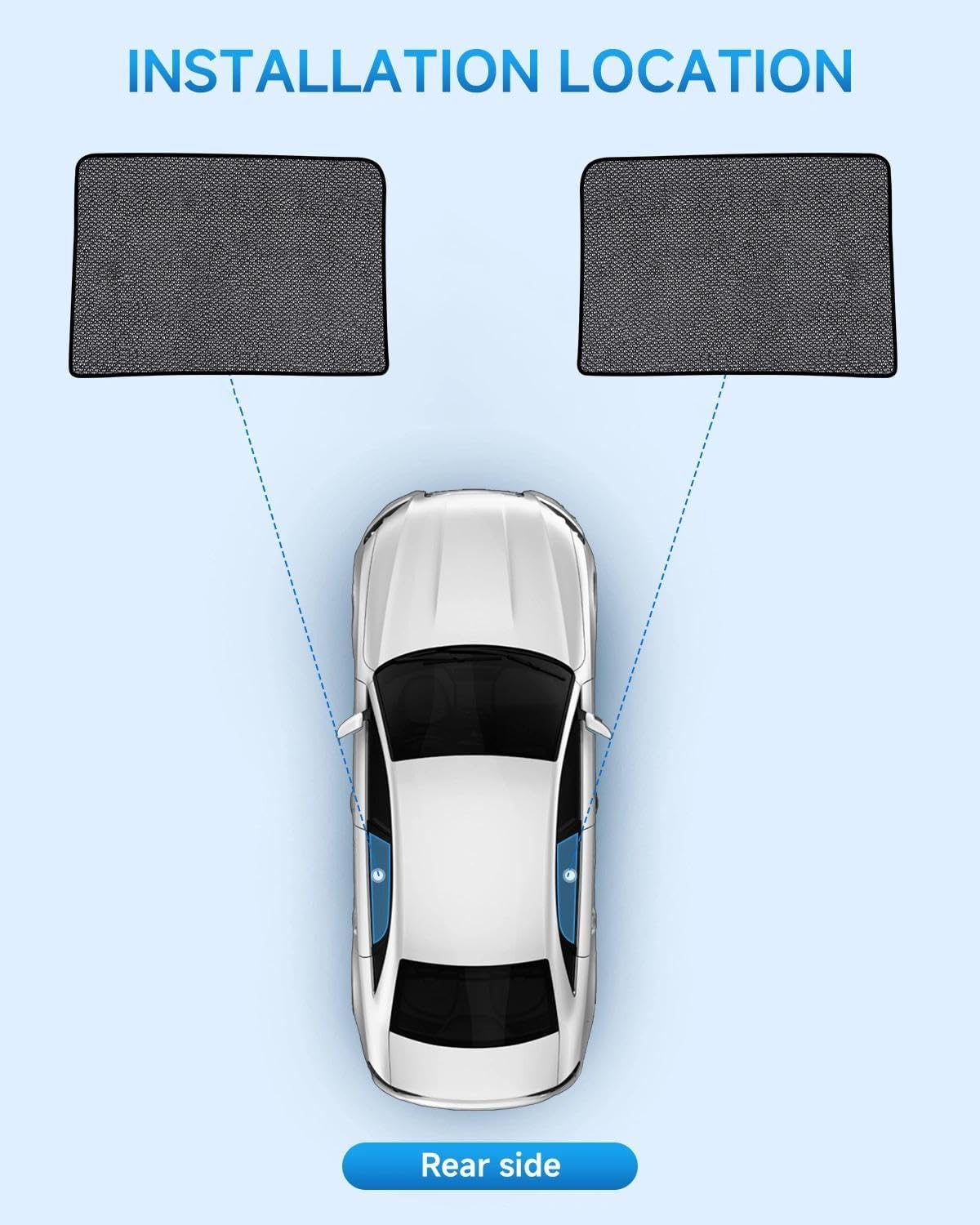 Car Window Shades for Chevy Silverado(2020-2026), 2-Pack Rear Window Sun Shades for Baby – Breathable Mesh, UV & Heat Blocker, Privacy Protection for Camping, Travel, Sleep & Nursing