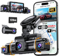 icesky 4k dash cam front and rear left, main product view