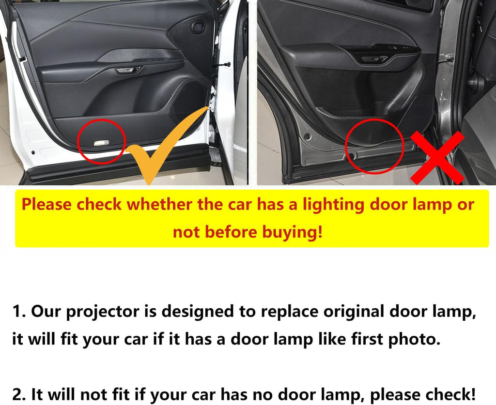Car LED Logo Projector Puddle Light Compatible with Toyota Corolla/Camry/Highlander/Tundra/4Runner/Sienna/Prius/Venza/Sequoia/Crown, 4K-HD, Ghost Shadow Door Lamp, 2-Pack