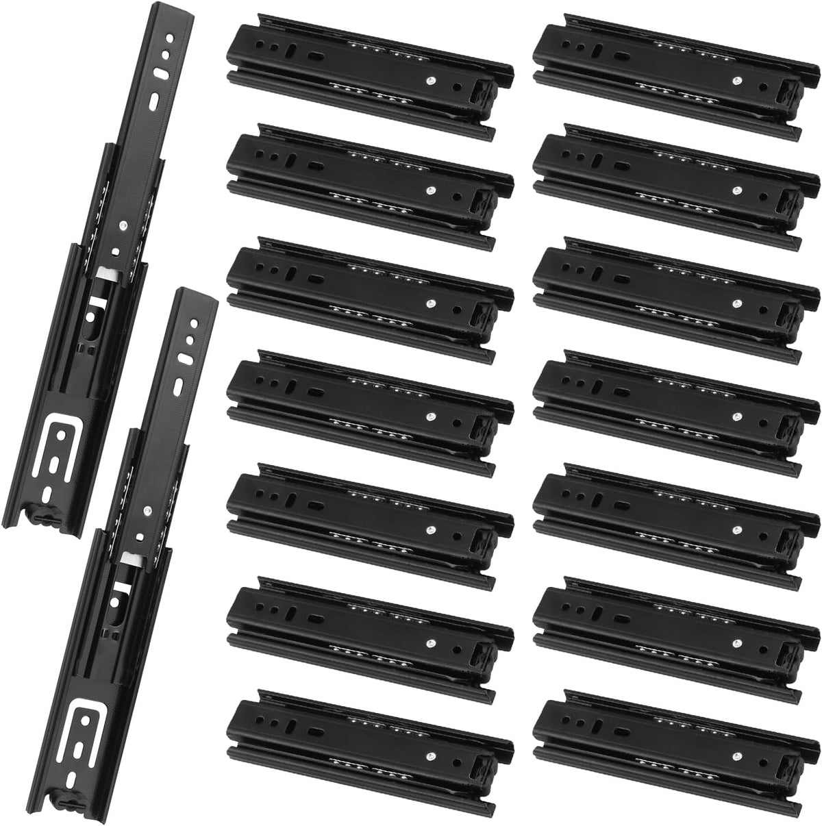 8 pair 6 inch black soft close drawer, main product view