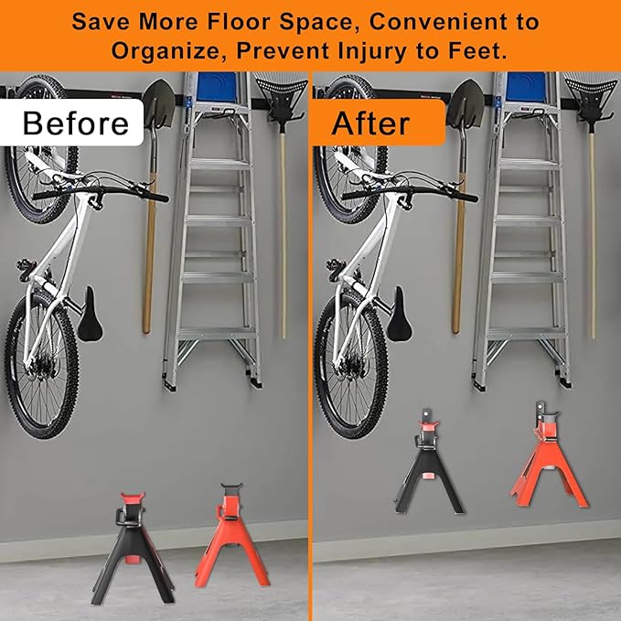 6 Pack Jack Stands Wall Mount Organizer, Car Jack Stand Wall Hooks - Image 4