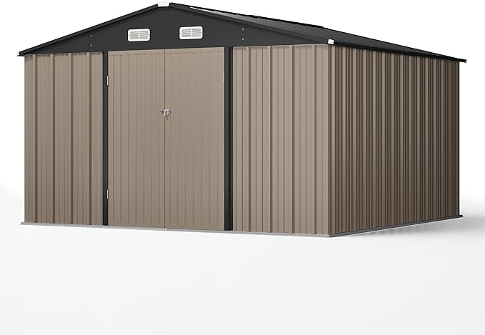Patiowell 10 x 10 FT Outdoor Storage Shed, Metal Yard Shed - Image 7