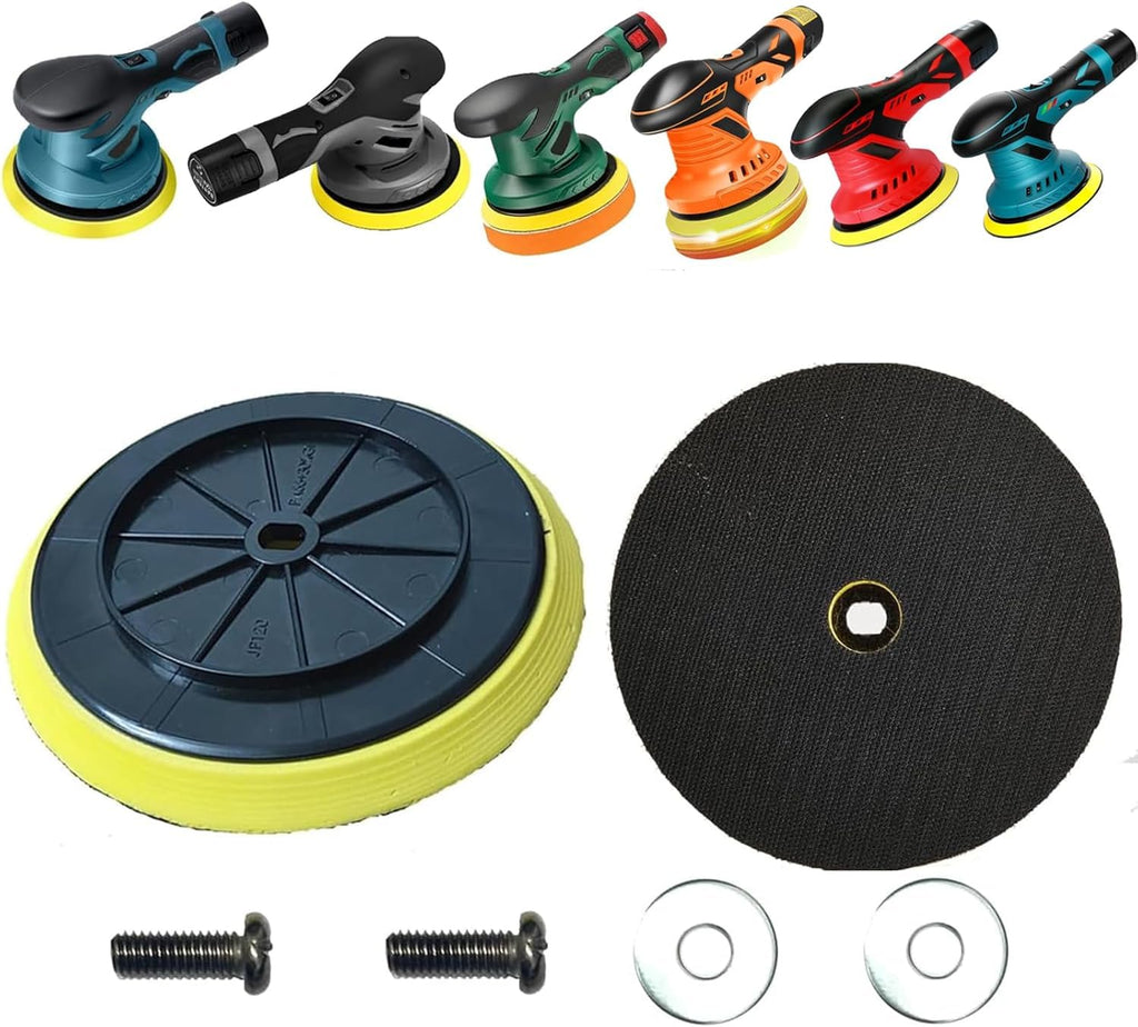 Backing Pads Compatible with Saker, GEVEELIFE, Eioehtl, TEETOK, Takuoo, Color Tree, DmgicPro, LOTKEY, Carrkoopy Cordless Buffer, Saker Buffer Pads, 6 Inch 2 Pack Buffer Polishing Backing Plates