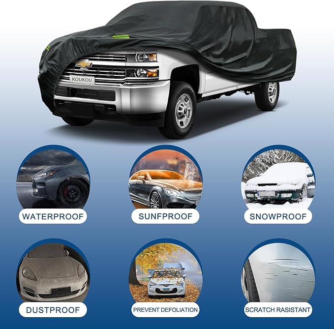 KouKou Truck Cover Waterproof All Weather, 7 Layers Heavy Duty Pickup Truck - Image 4