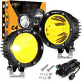 auxbeam c4 series 4 inch 72w amber fog, main product view