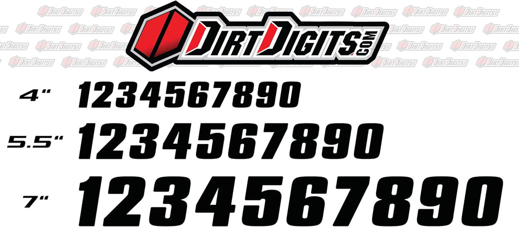 Dirt Digits DD73B-3 Black 7" High-Gloss Precision Die Cut Vinyl Number 3, 3 Pack