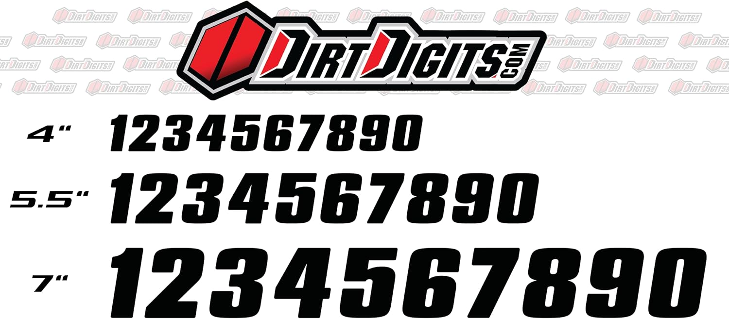 Dirt Digits DD73B-3 Black 7" High-Gloss Precision Die Cut Vinyl Number 3, 3 Pack