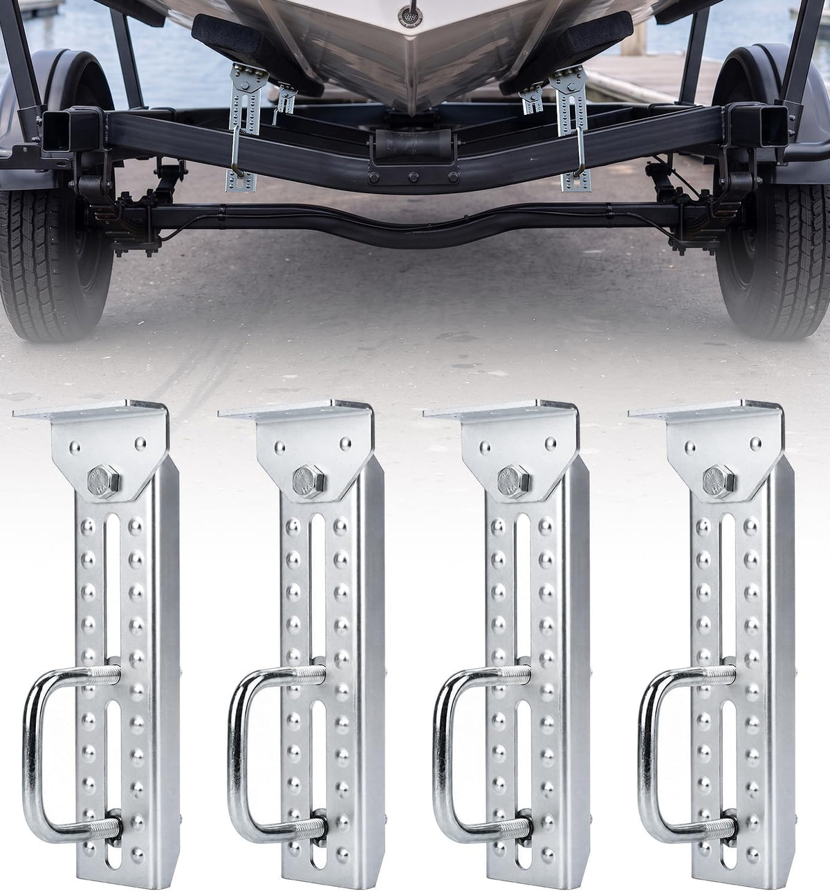 heavy duty boat trailer bunk brackets, 4 pcs, main product view