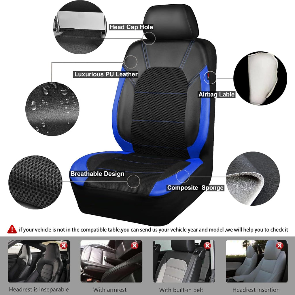 car pass air mesh leather car seat covers, package contents