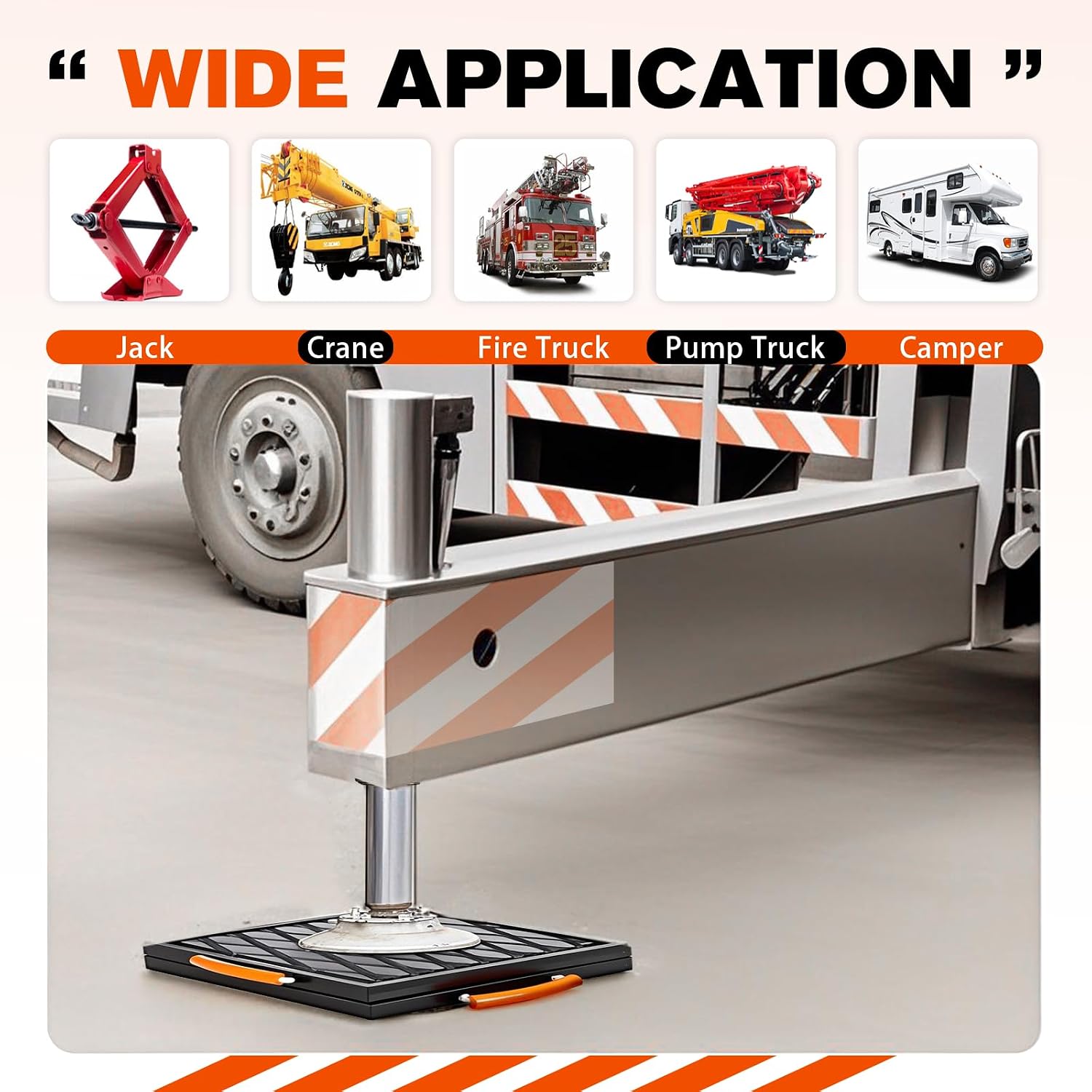 12 X 12 X 1 inchs Non-Slip Rv Jack Pads, 2 Pack Camper Outrigger Pads with Handle, Heavy Duty Stabilizing Blocks for Truck/Trailer/Crane