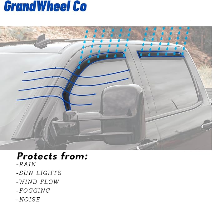 Window Deflectors Smoke Tinted in-Channel Side Window Vent Visor Deflectors - Image 8