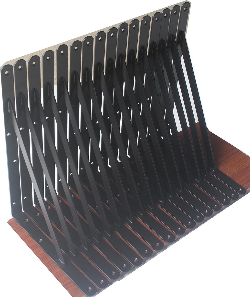 20 Pack L18 x H 12" Black Heavy Duty Shelf Brackets