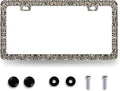 Snake Skin Print License Plate Frame Brown Animal Texture License Plate Holder by MUAWUOIK