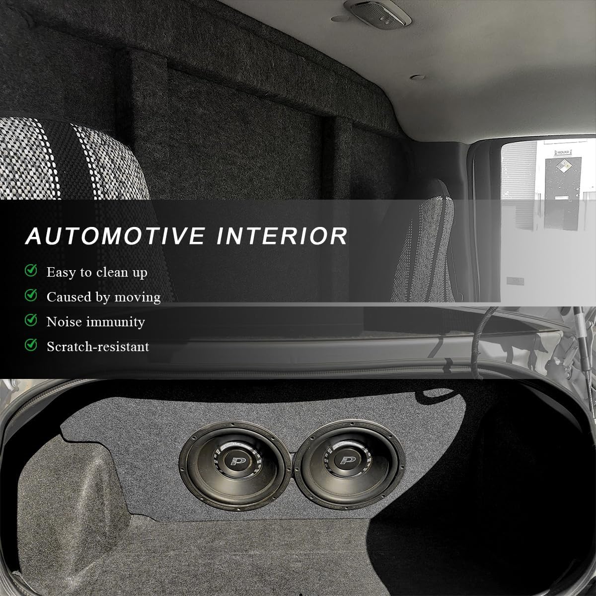 78"x26" Underfelt Carpet for Car, High Grade Felt Fabric Durable Underfelt Car Subwoofer Carpet Liner, Automotive Trunk Liner Felt Roll for Speaker RV Truck Marine Boat Home