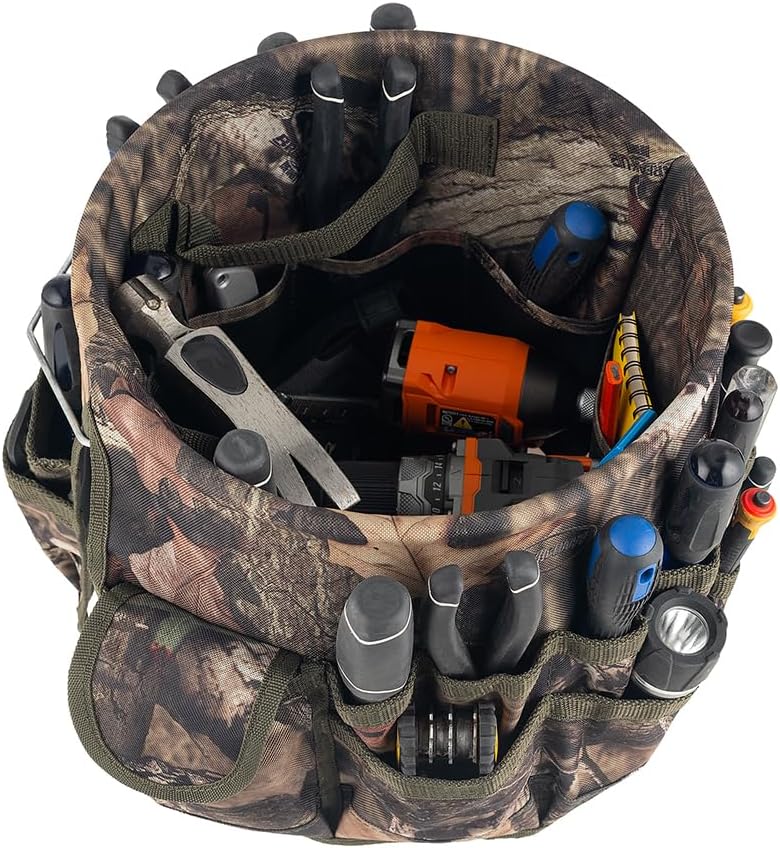 bucket boss - camo bucketeer bucket tool organizer, side view