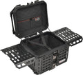 Motorcycle Top Case, 45L Universal Tail Box Motorbike Luggage Storage Trunk | Expandable Side Tray, Easy Install Quick Release Detachable, Waterproof Rustproof Dustproof, Backrest Cushion Anti-Theft Lock