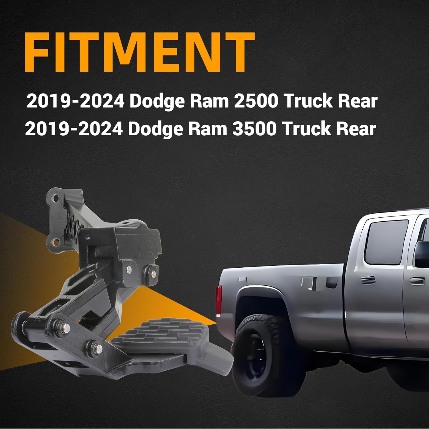 MITZONE Rear Bed Step Truck Retractable Tailgate Bumper Step Compatible with Dodge Ram 2500 3500 2019 2020 2021 2022 2023 2024 Replaces 82215842AE 82215842AG 82215842AH 82215842AD