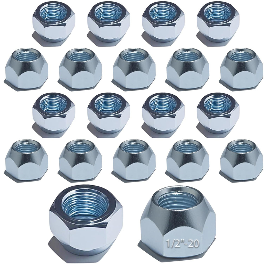 20Pcs 1/2''-20 Trailer Hub Lug Nuts, Wheel 509 Lug Nut Axle Hub Tire Lugs Nuts Open End Acorn Nut for Dexter EZ Lube Trailer Camper RV 1/2" Studs, Zinc Plated