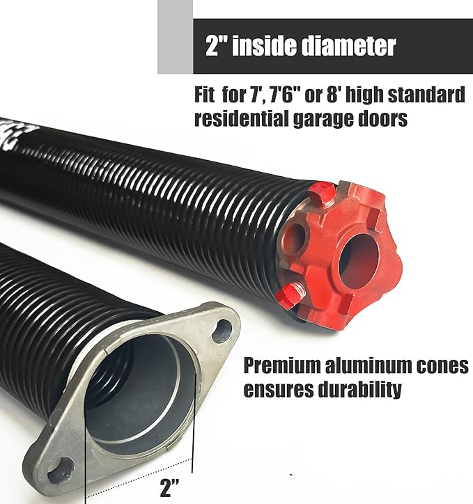 Garage Door Torsion Spring Set, Pair of 2" Electrophoresis Coated Garage Door - Image 4