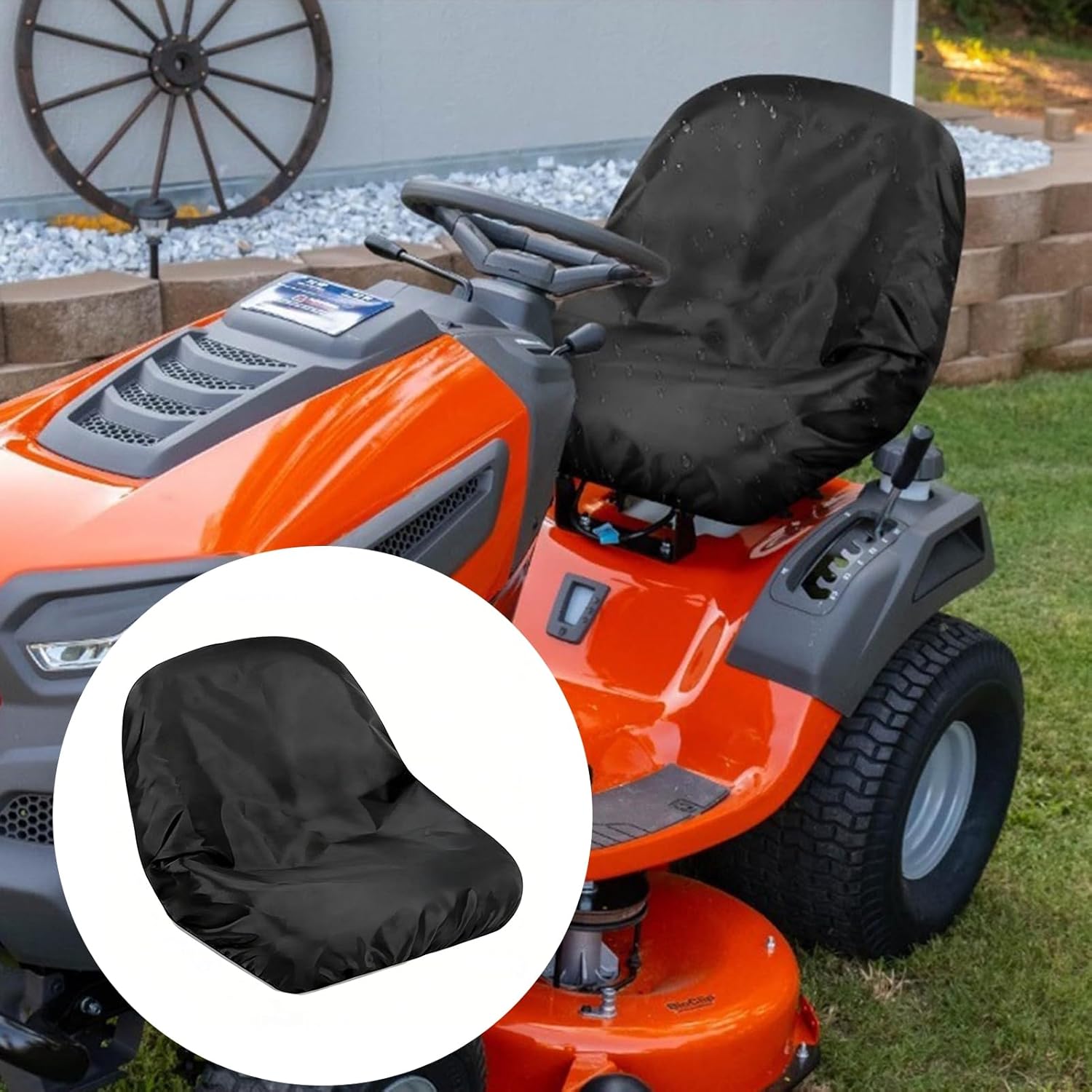 banapoy 50x35x39cm Tractor Seat Cover for Riding Field Mower Forklift, Water Proof 210D Oxford Cloth Universal Protective Cover, Weather Proof, Easy to Clean