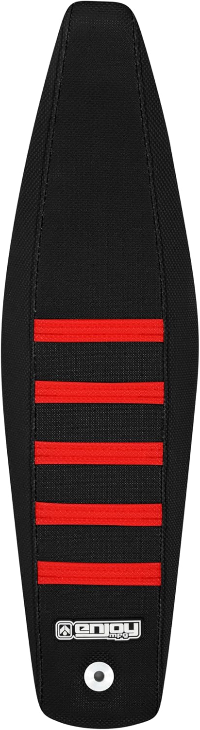 Enjoy Mfg Seat Cover - Compatible with Arctic Leopard XE PRO eMoto Bike_#533 (All Black with Red Ribs)