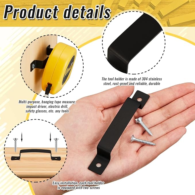 12 Pcs Tape Measure Clip Tape Measure Holder Bench Belt Universal Tool - Image 4