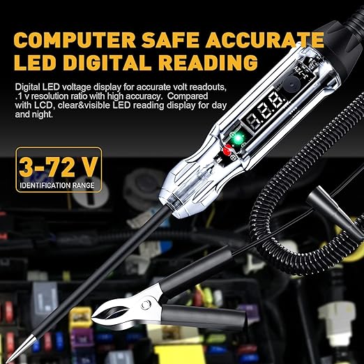 Upgraded Buzzer Automotive Test Light, DC 3-72V Heavy Duty Digital LED Circuit - Image 2