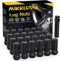 MIKKUPPA 24PCS M14x1.5 Lug Nuts - Replacement for Chevy Silverado 1500 Suburban Traverse, Ford F150, GMC Yukon Sierra 1500, Cadillac XT5 XT6 Aftermarket Wheels Black 2" Length 7 Spline Tire Nut