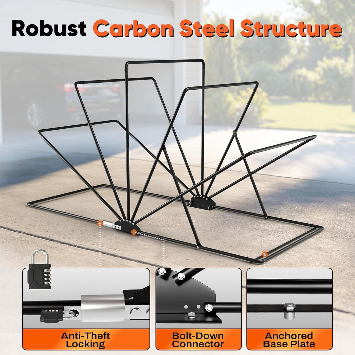quictent motorcycle garage pod shelter hard shell with, close-up detail