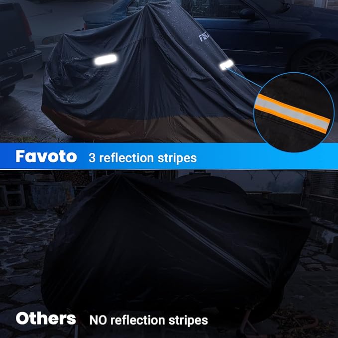 Favoto Motorcycle Cover Waterproof All Season Weather Sun Outdoor Protection - Image 5