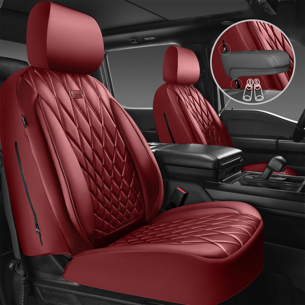 car pass piping luxury faux leather seat covers shown in use