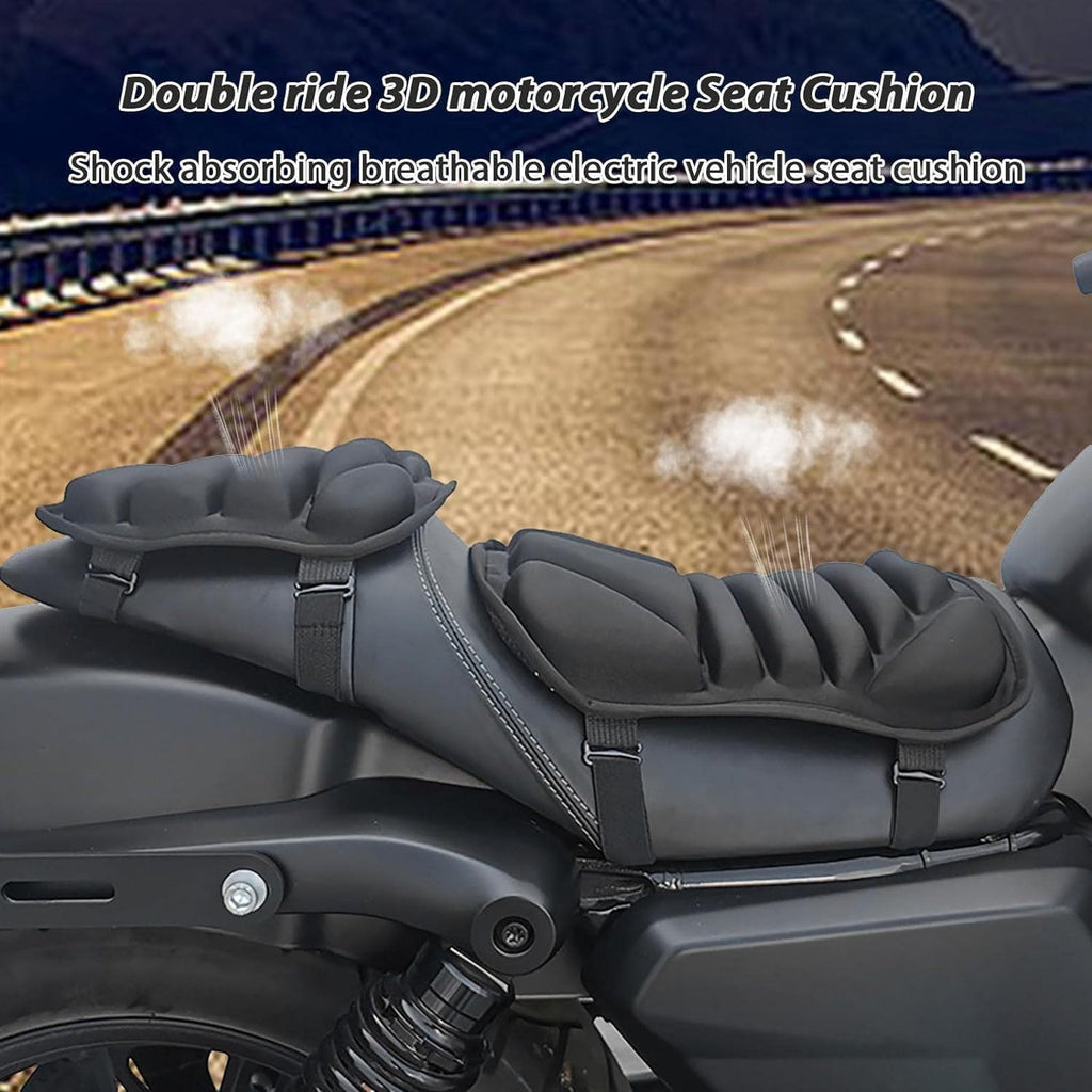 Motorcycle Seat Cushion for Harley Davidson Iron 883 2020-2022, Comfort Seat Cushion for Tailbone Pain Relief - Pressure Relief & Heat Dissipation for Long Rides,B/Double seat