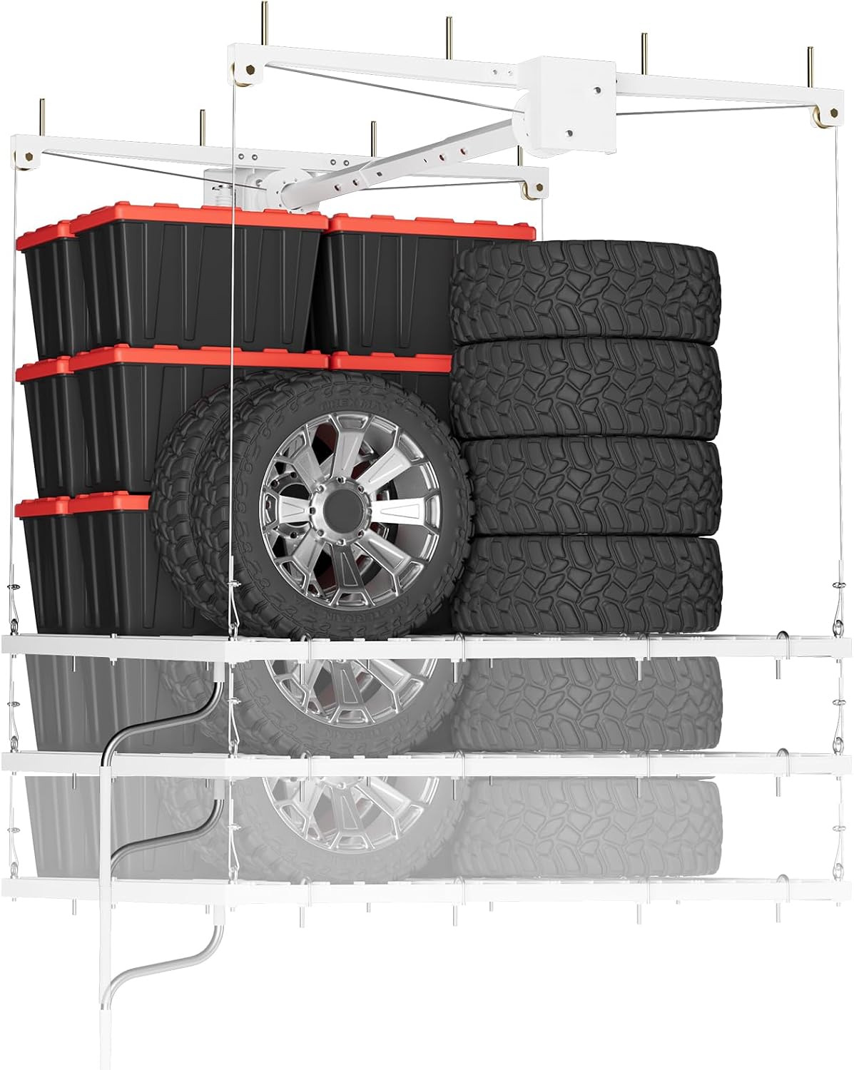 overhead garage lifting storage rack, maximize your garage, main product view