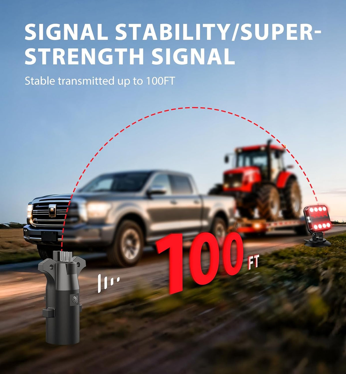 wireless bluetooth magnetic trailer lights, fast charging led, close-up detail