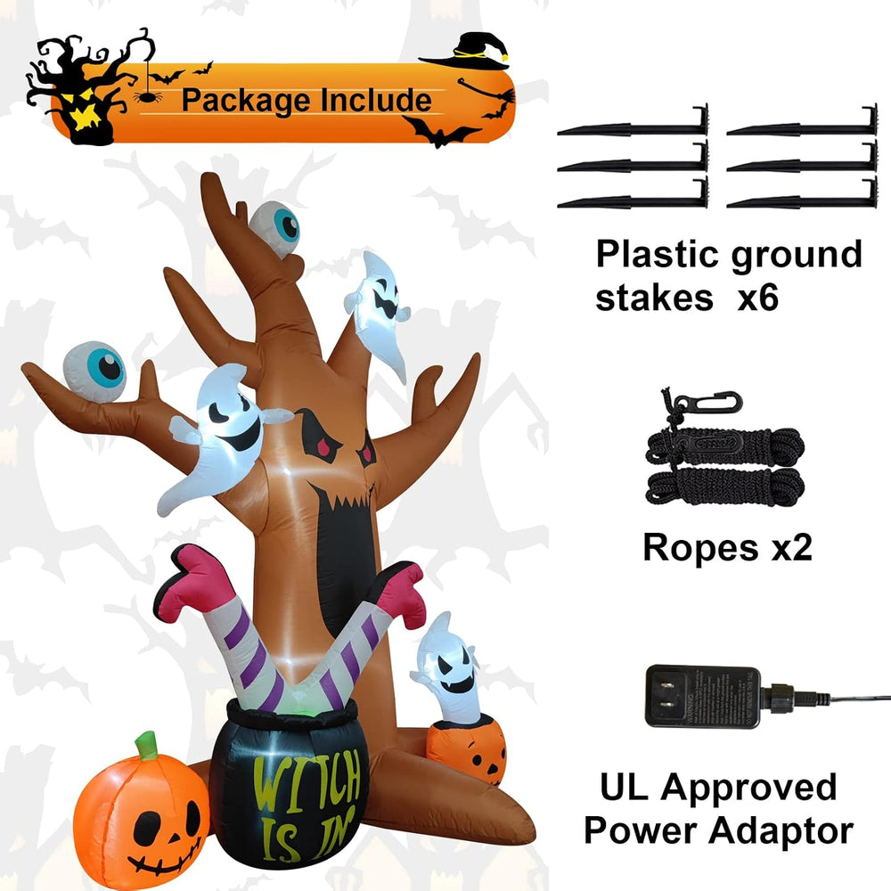 8 Ft Halloween Inflatables Outdoor Decorations - Outdoor Spooky Halloween Tre...