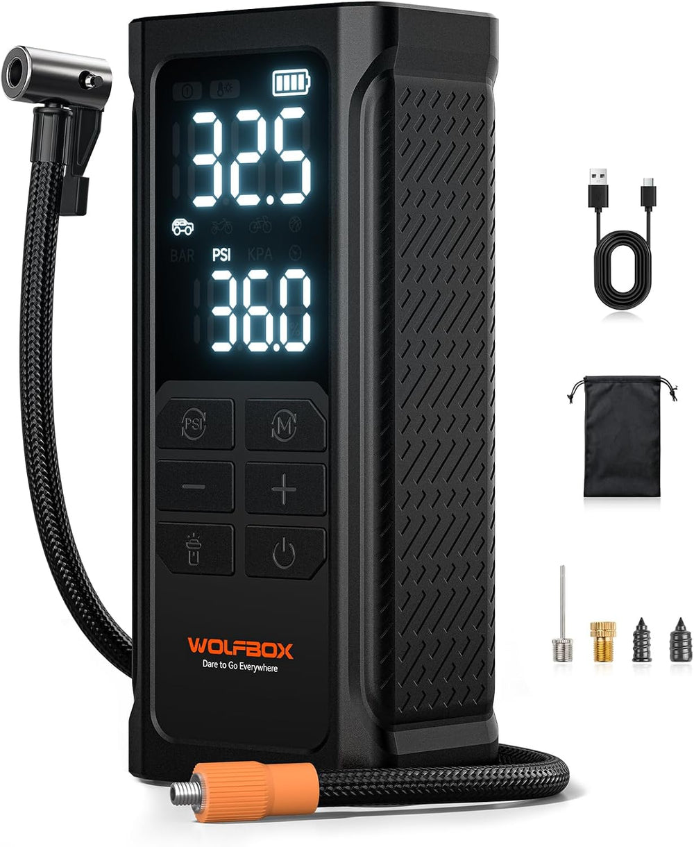WOLFBOX HyperFlow19 Tire Inflator Portable Air Compressor, Cordless Air Pump ...