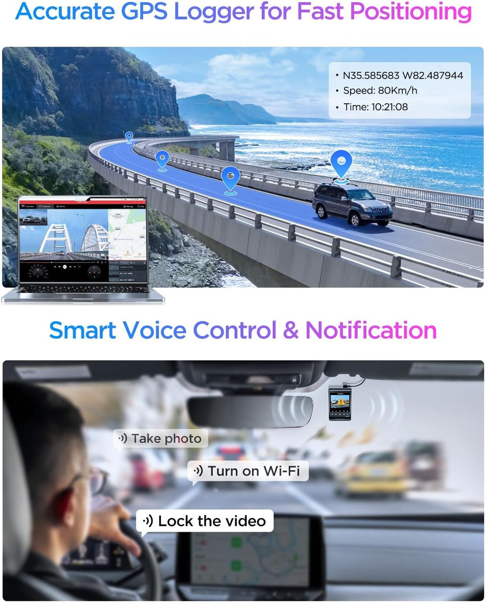 VIOFO A329S 4K+2K+2K Dash Cam Front Cabin and Rear, STARVIS 2 HDR, Wi-Fi 6