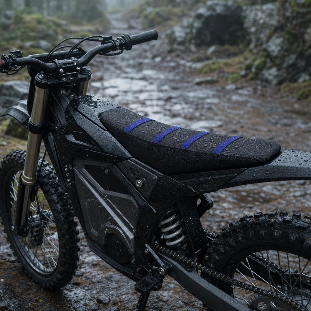 Seat Cover for Yozma IN10, Non-Slip Stripes Dirt Bike Cushion Skin, Waterproof PVC Ebike Saddle Protector Accessories for Yozma in 10 Electric Trail Motorcycle