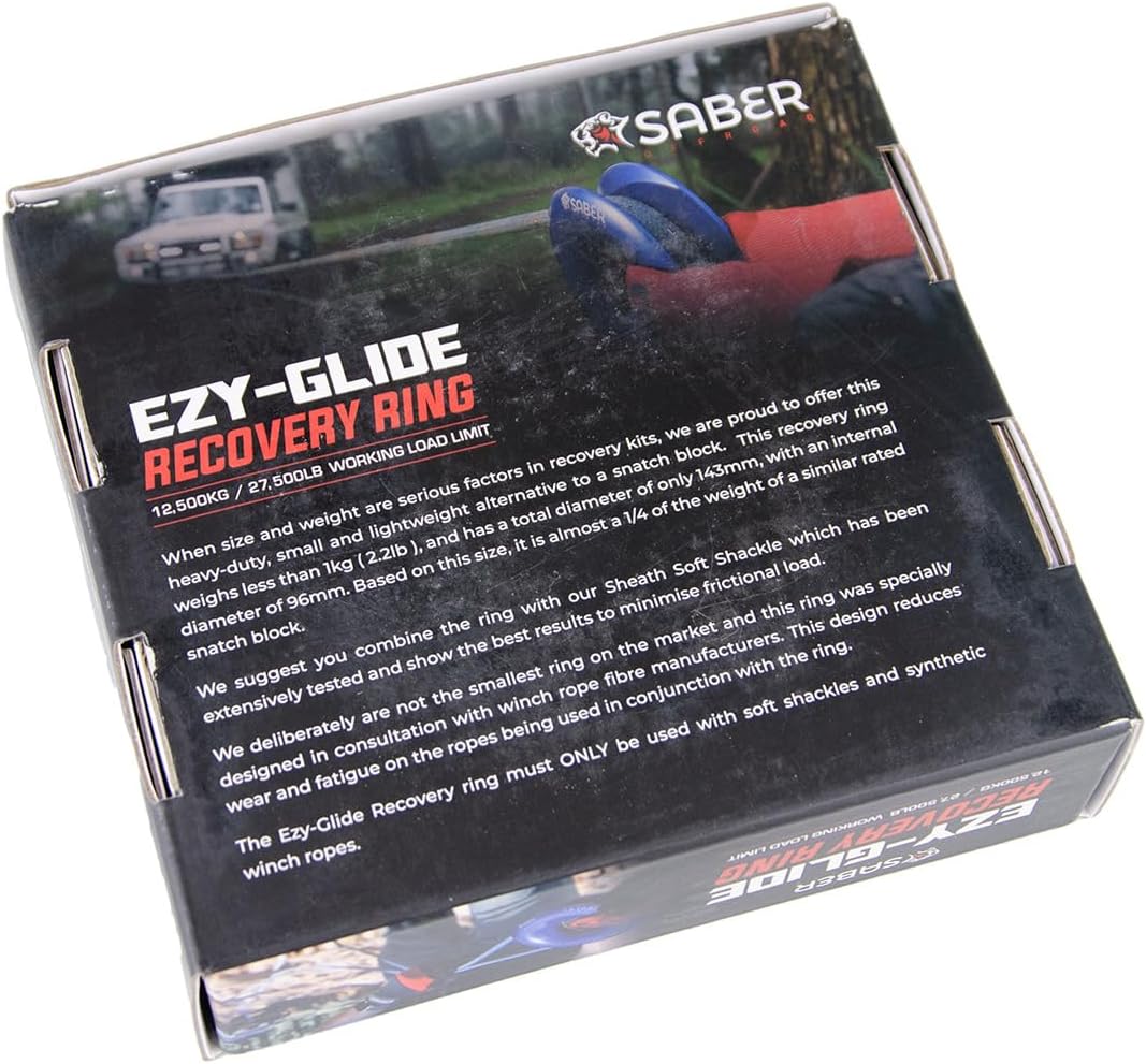 MILE MARKER SBR-12BRR Single Blue Saber Offroad EZY Glide Recovery Ring | Engineered to Maximize Capacity & Minimize Rope Wear | Heavy Duty & Lightweight
