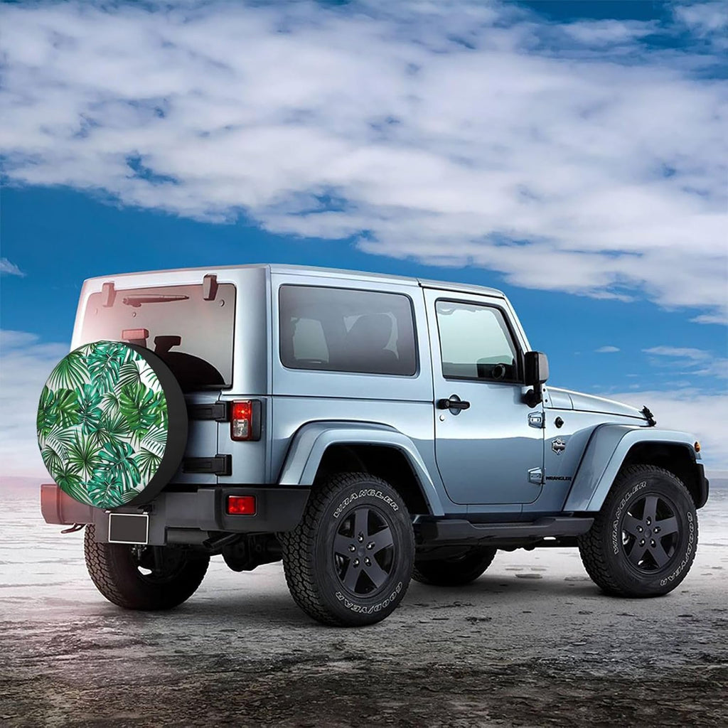 Watercolor Rocket Launching Spare Tire Cover 14 inch, Universal Waterproof Dust-Proof Sun Protection Cover with Adjustable Nylon Rope Easy Installation for Jeep Trailer SUV Truck RV