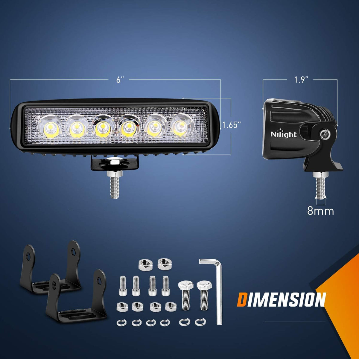 nilight - 15019s-d led light bar 4pcs 18w shown in use