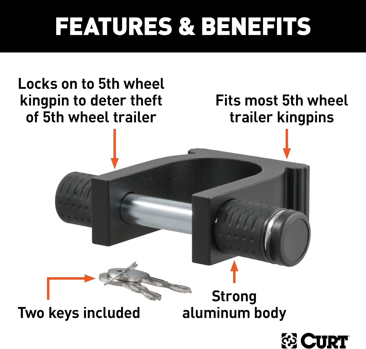 Curt 23255 Dumbbell Style King Pin Lock