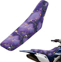 Dirt Bike Seat Cover 1 Piece Leather Motorcycle Seat Cover Anti-Scratch Easy to Clean for E Dirt Pit Bike Ebike Motocross Motorcycle Enduro, Purple Gold Marble