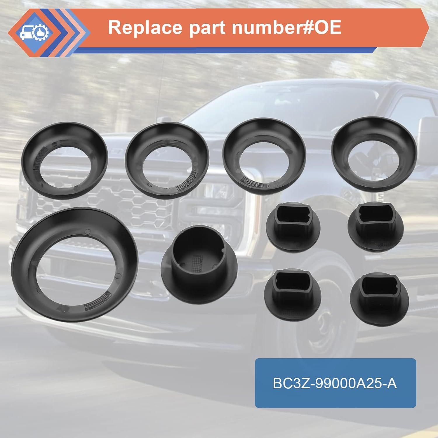 Fifth Wheel Hitch Puck Cover Plug Trim Ring Kit, Gooseneck Towing Setups Hitch Hardware Kit Compatible with Ford Vehicle 2011-2022 F250 F350 F450 F550 Super Duty, Replace#BC3Z-99000A25-A