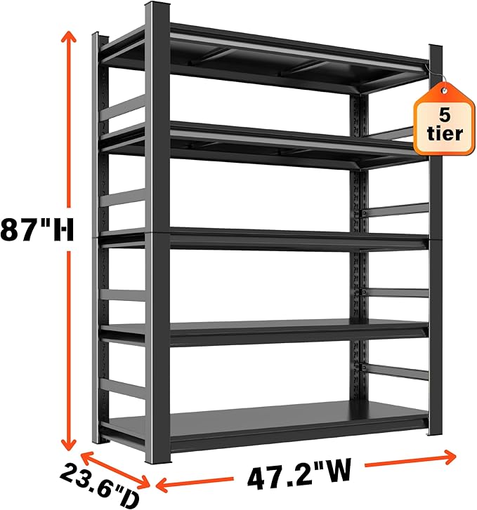 Heavy Duty Garage Shelving, 3000 lbs Load Capacity, Sturdy Steel Metal Shelves - Image 3