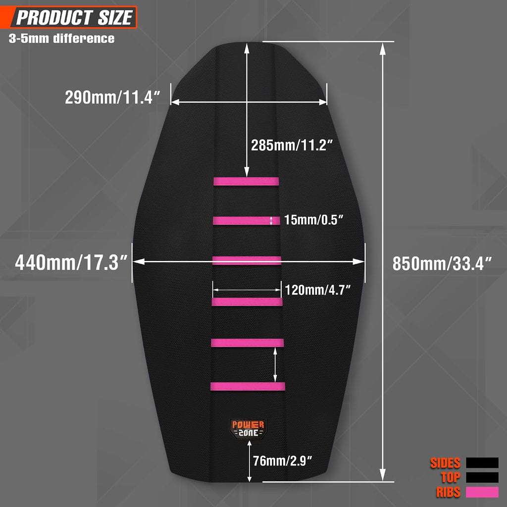 Universial Dirt Bike Seat Cover - Soft Ribbed Rubber Seat Covers for Motorcross Enduro (Pink)