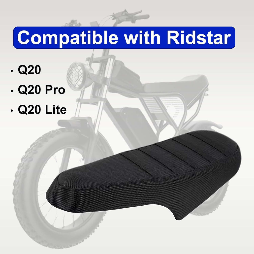 E-Bike Seat Cover Compatible with Ridstar Q20,Q20 Pro,Q20 Lite，No stapling (Black)