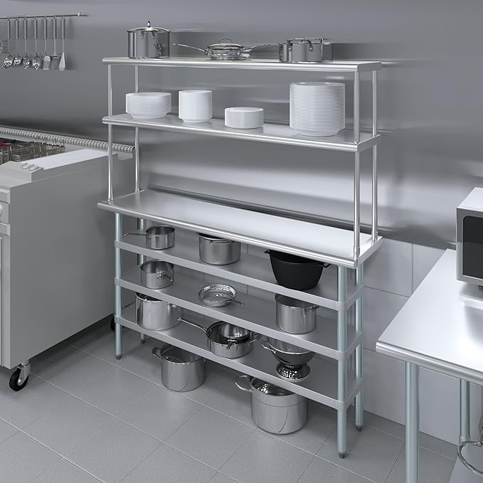 Amgood 14" x 60" Stainless Steel Work Table - Image 4