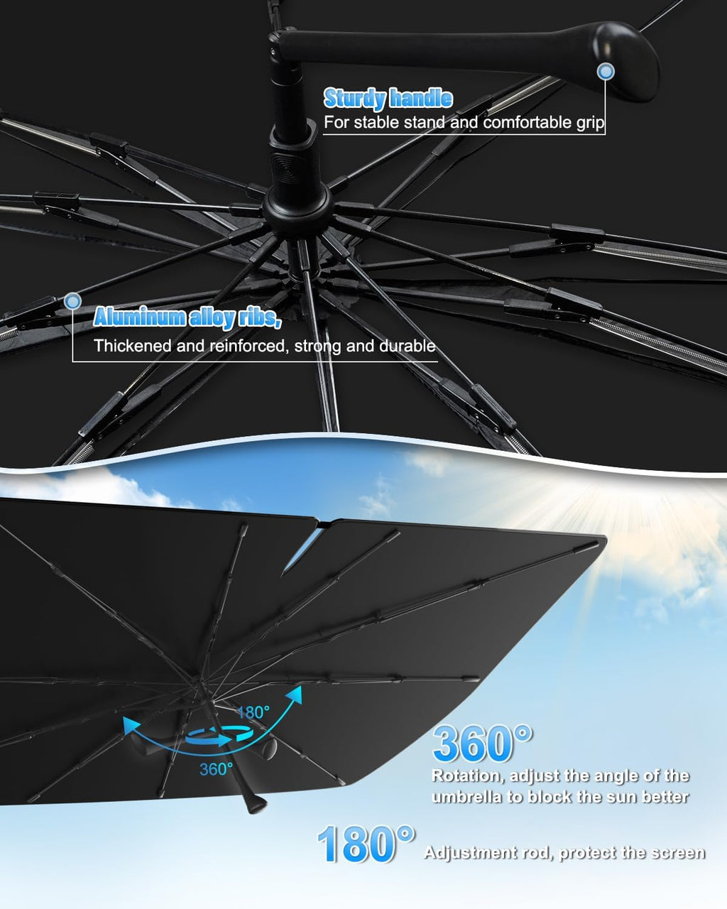 Windshield Sun Shade Umbrella Compatible with Subaru Outback Wagon 2015 2016 2017 2018 2019, Foldable Reflective Sunshade for UV Protection & Heat Reduction