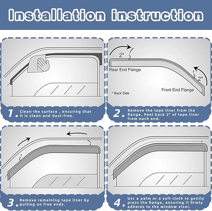 Window Visors Rain Guards fits 2013 2014 2015 XV CrossTrek, Out-Channel Window - Image 5